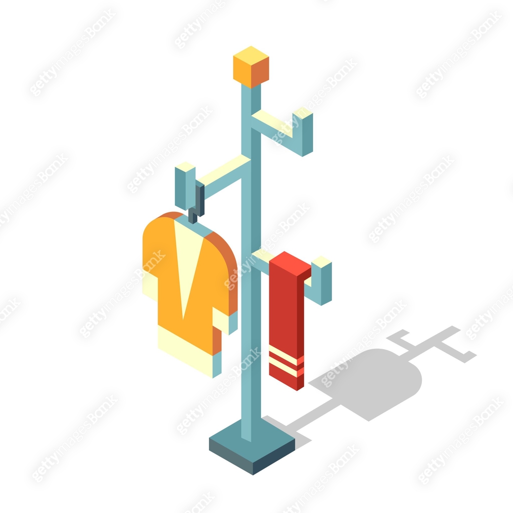 Coat rack Isometric illustration 이미지 (1017721420) 일러스트, 무료 일러스트 - 게티이미지뱅크