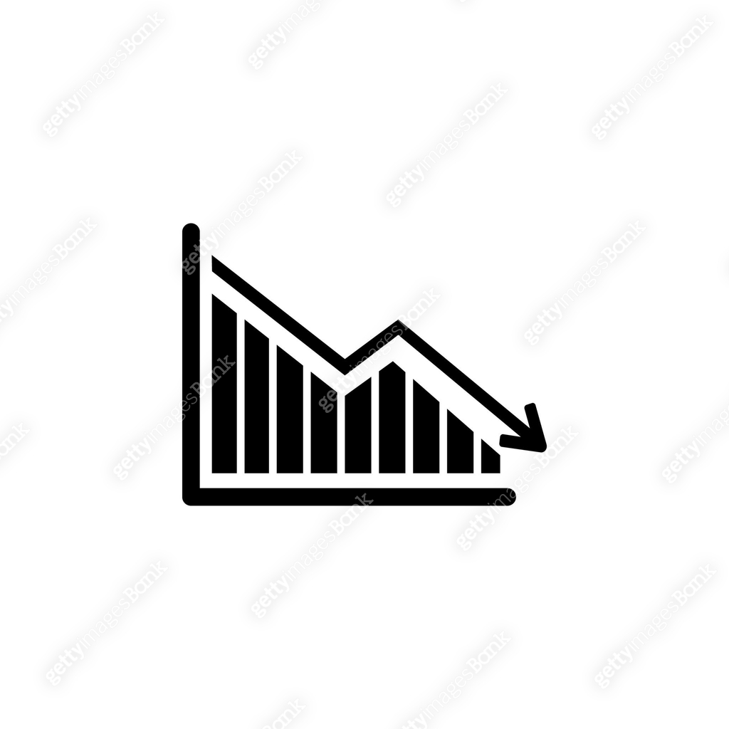 Fall Graph Icon Down schedule, the decline fall chart icon 이미지 (1016341468) 일러스트, 무료 ...