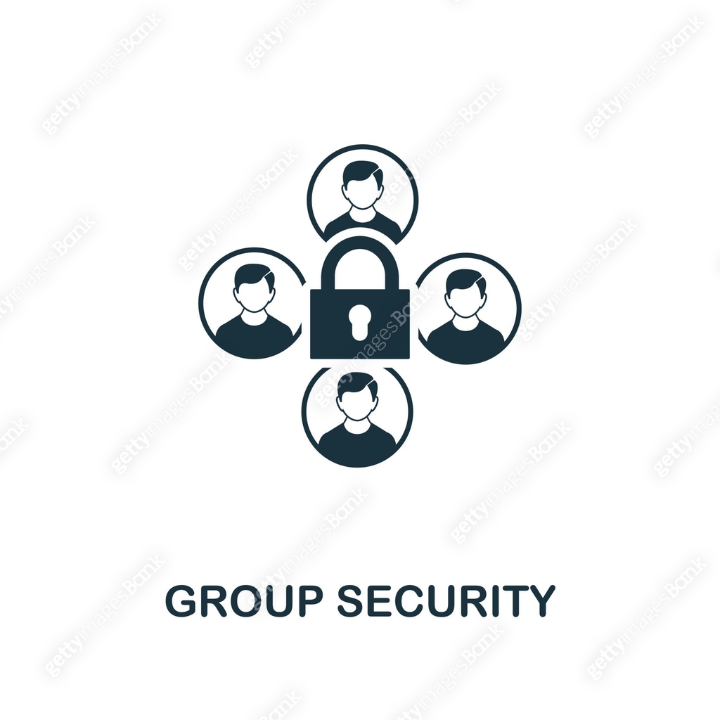 Group Security icon. Monochrome style design from internet security ...
