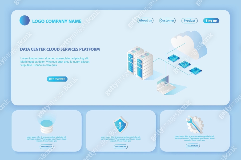 Header for Website of Platform Data center cloud services.page ...