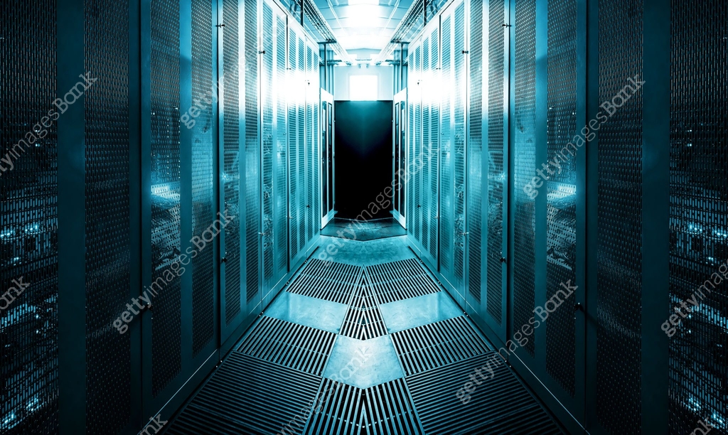 communication equipment room with lighting in the data center 이미지 ...