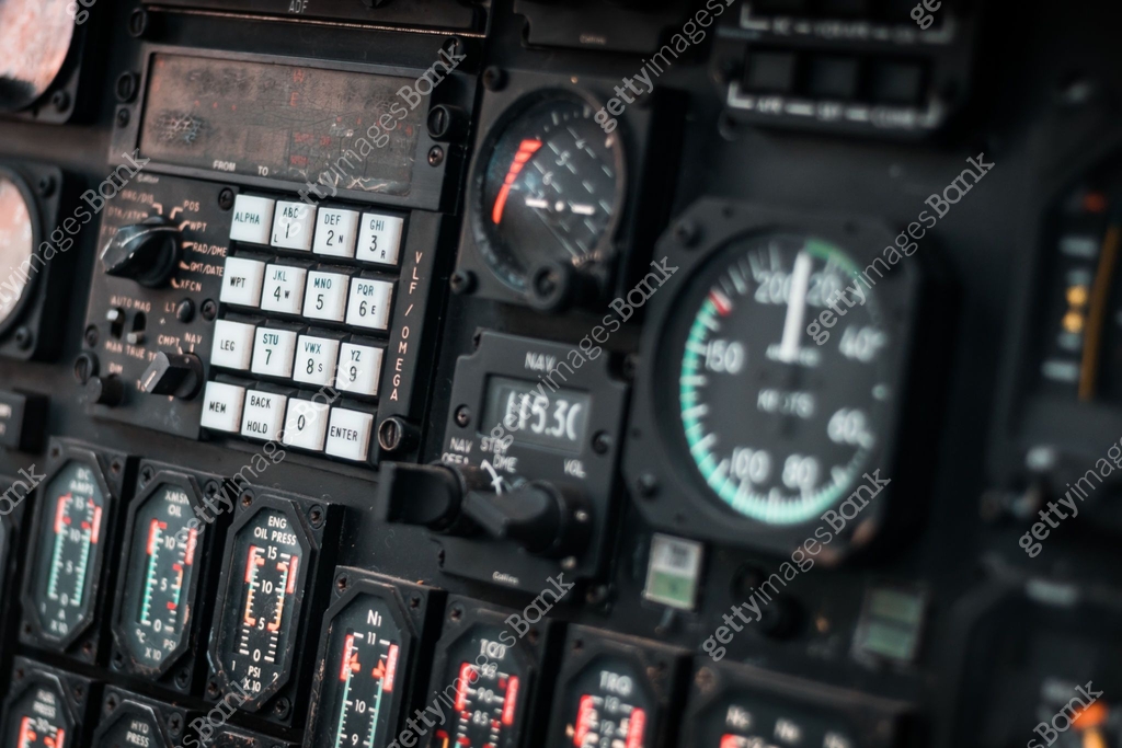 Old dismissed air fighter cockpit, details and close ups of all the ...