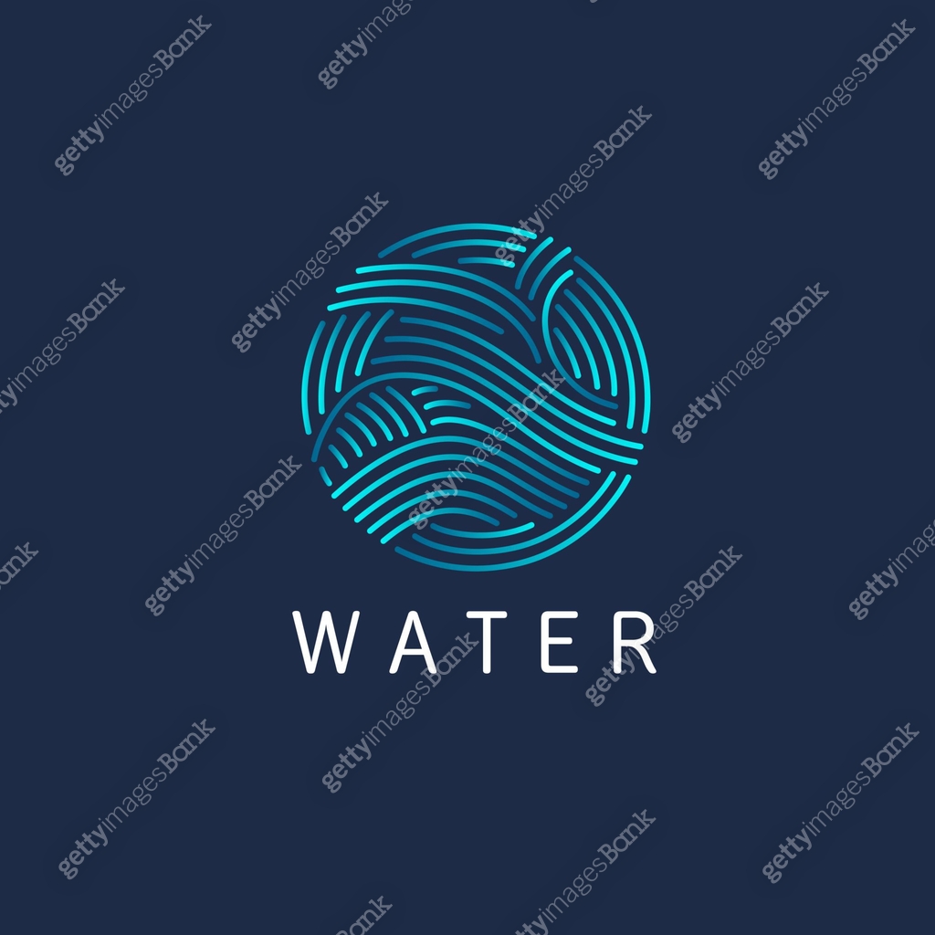 Hand Sign Water Wave Vector design element. Water sign. Circle with waves 이미지 (1040567740 ...