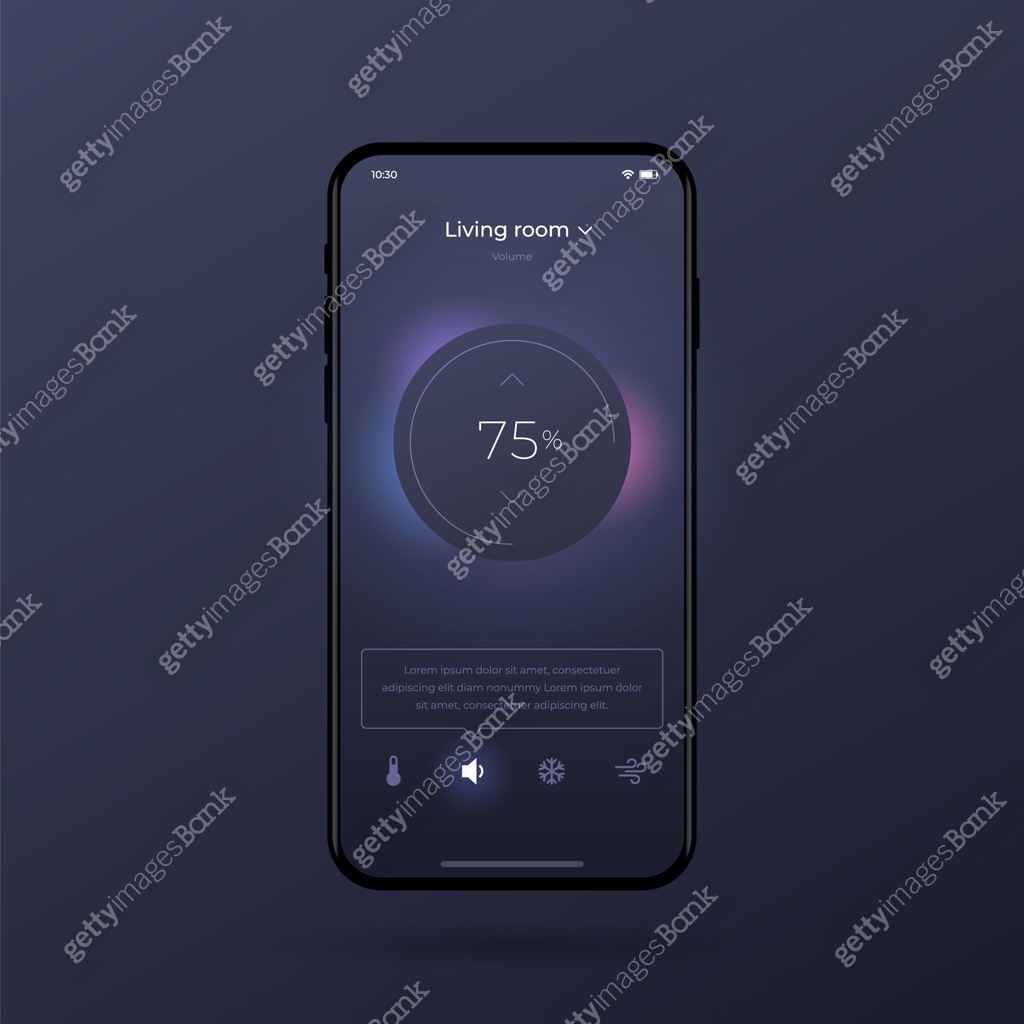 Dashboard UI and UX Kit. Control center design. Temperature control in ...