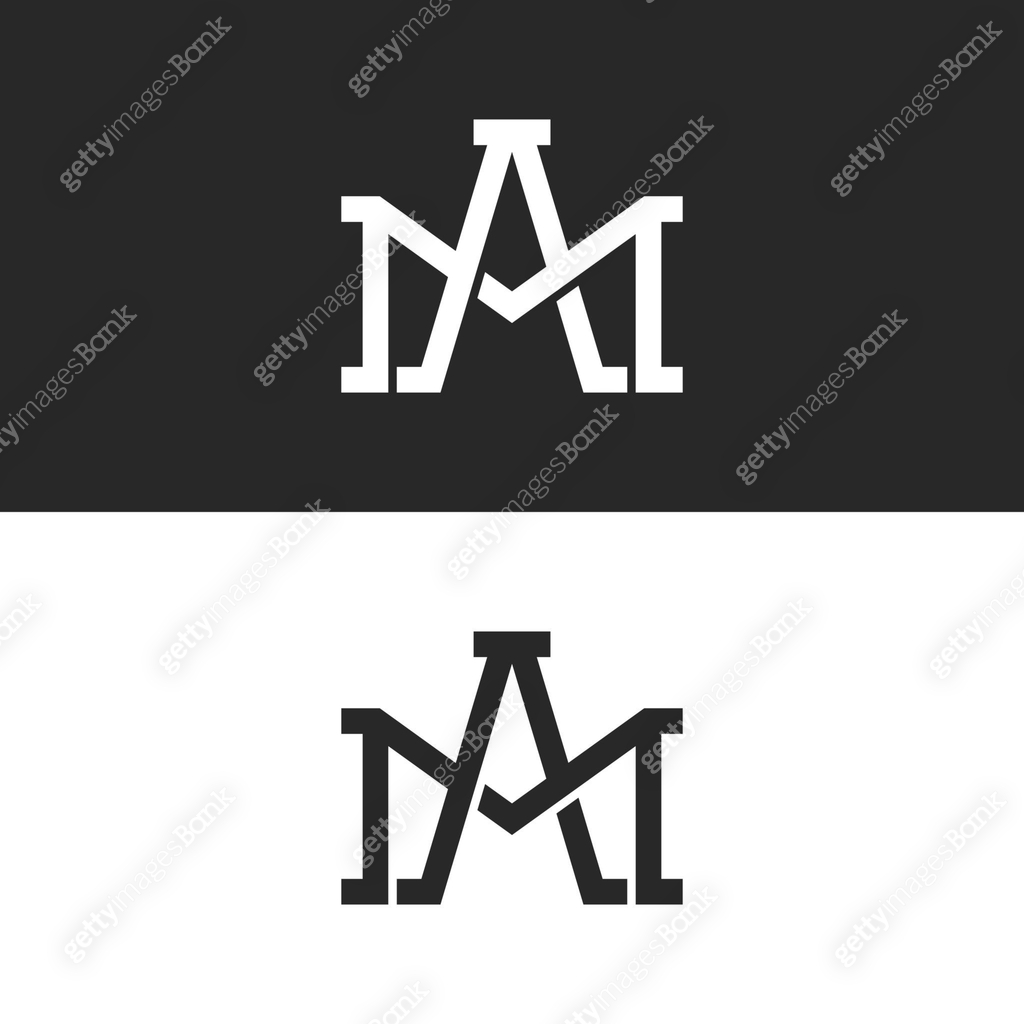 Monogram Initials AM Or MA Letters Logo Design Mockup Overlapping Two monogram-initials-am-or-ma-letters-logo-design-mockup-overlapping-two