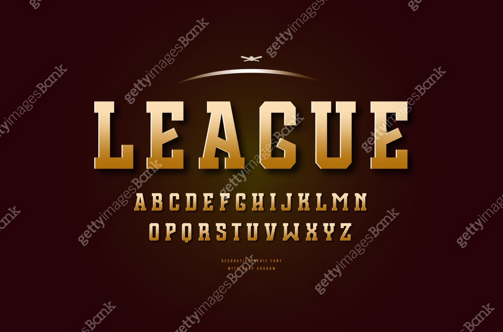 Rectangular serif font in the style of college 이미지 (1080085576) 일러스트 ...