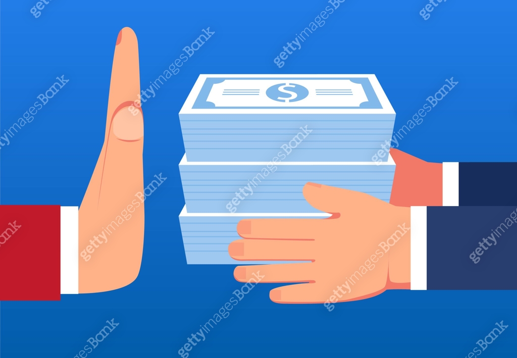Refusing temptation and bribery 이미지 (1095237356) 일러스트, 무료 일러스트 - 게티이미지뱅크