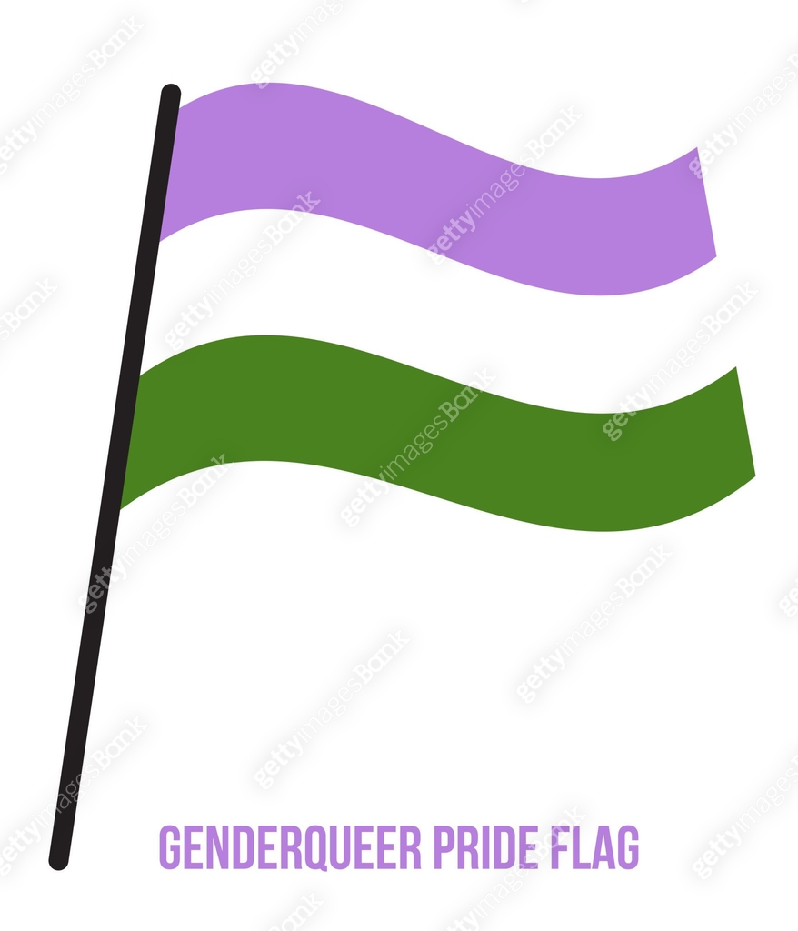 Genderqueer Pride Flag Waving Vector Illustration Designed with Correct ...