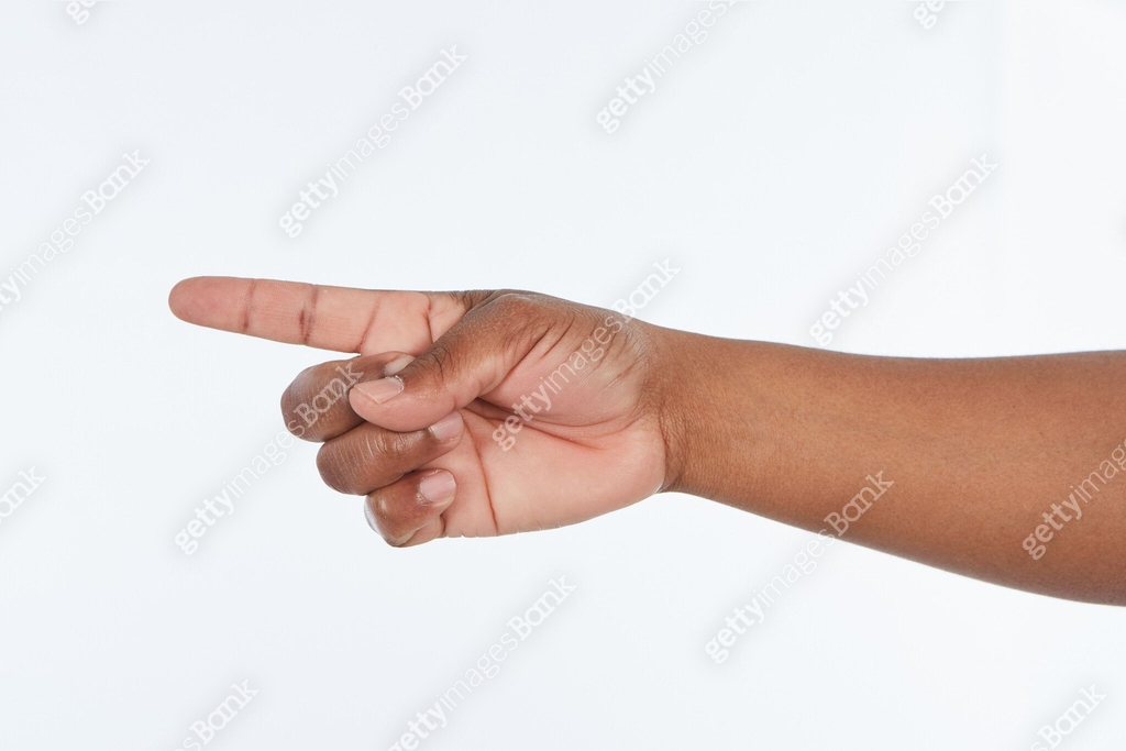 Side Way Hand Man's hand raised with finger pointing sideways to left 이미지 (1132466571 ...