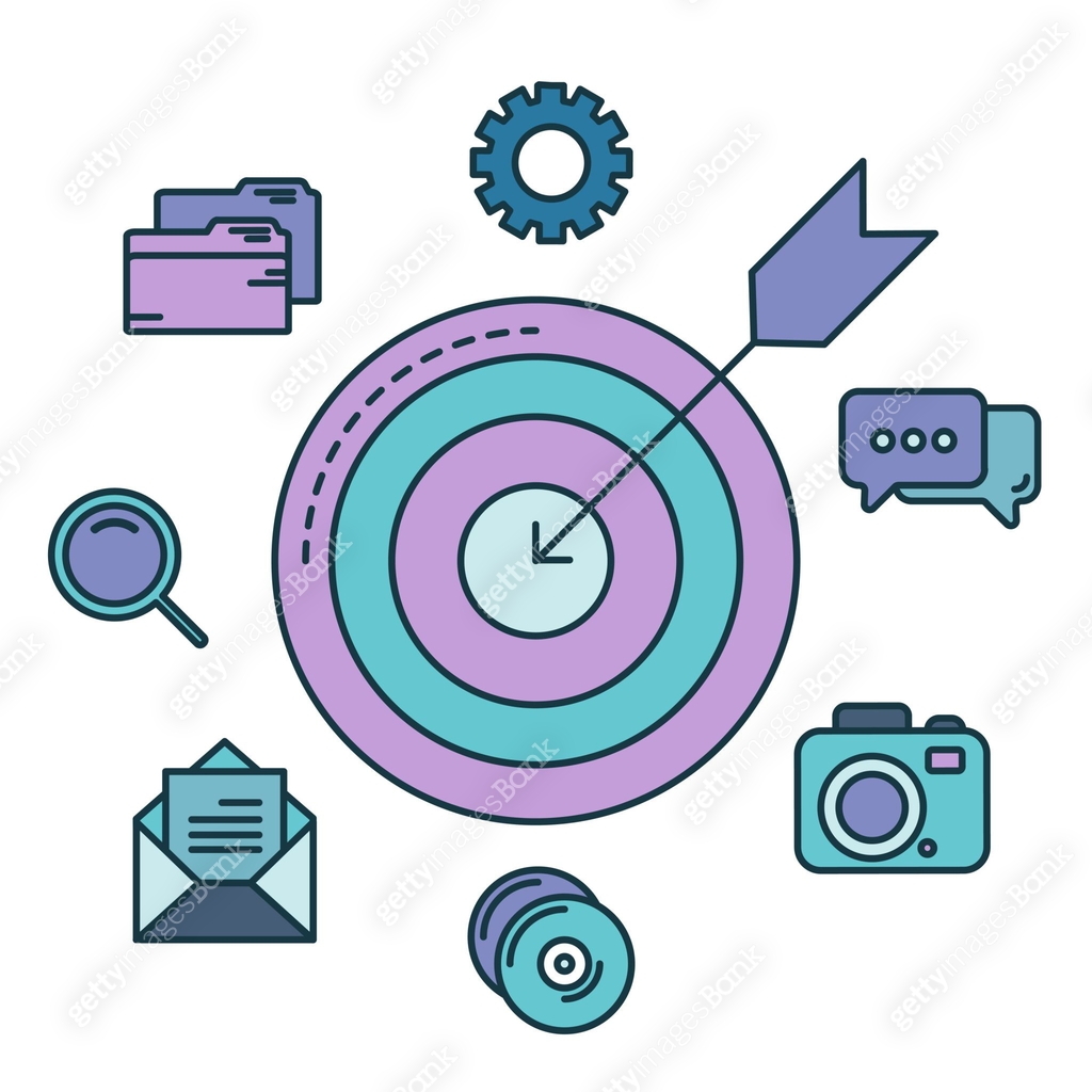 Targetting Setting Goal Setting vector concept. Flat illustration of targeting and ...