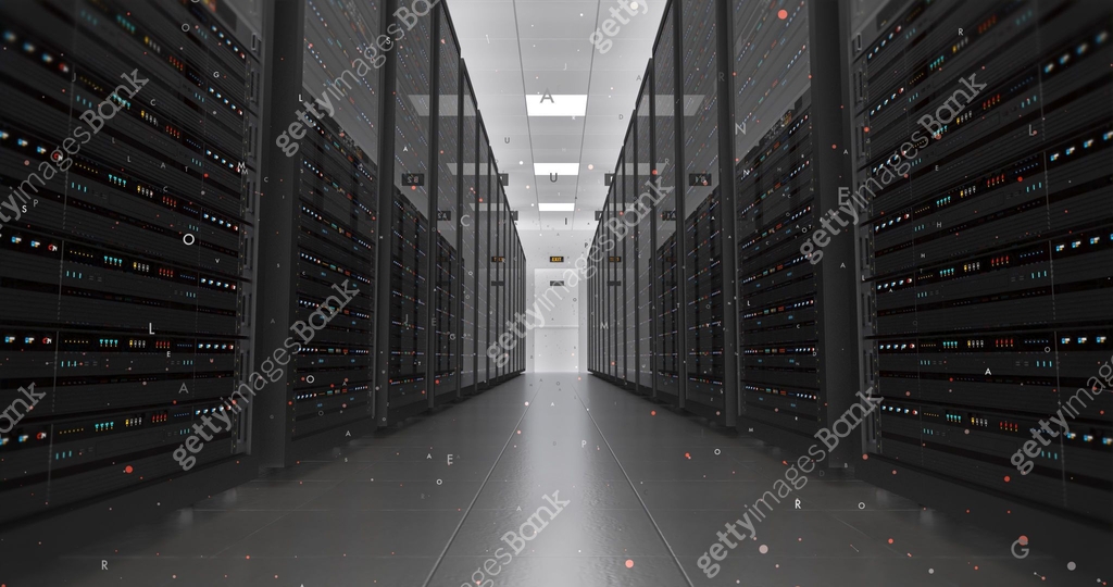 Modern Server Room Environment. Computer Racks All Around. Data Center ...