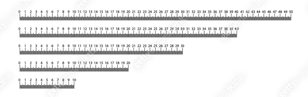 50 Cm Distance Ruler Ruler 10, 20, 30, 40, 50 cm. Measuring tool. Ruler Graduation. Ruler ...