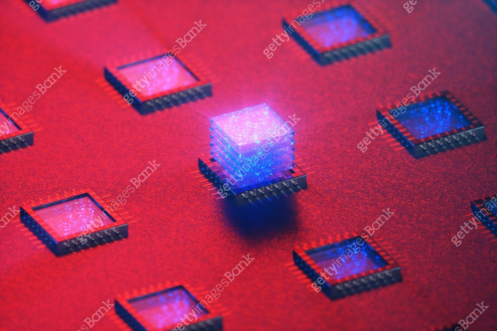 AI - artificial intelligence CPU concept. Machine learning. CPU on the ...