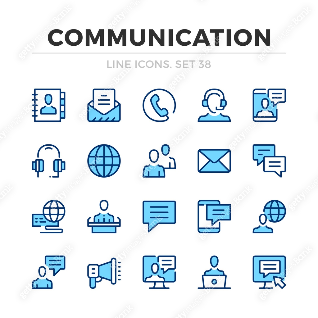 Communication vector line icons set. Thin line design. Modern outline ...