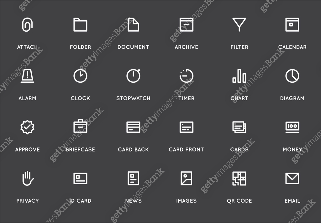 Business User Interface (UI) Vector Icon Set. High Quality Minimal ...
