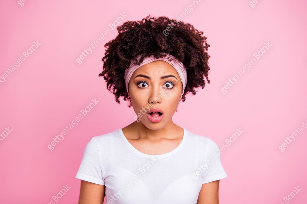 Close up photo beautiful amazing she her dark skin staring worried ...