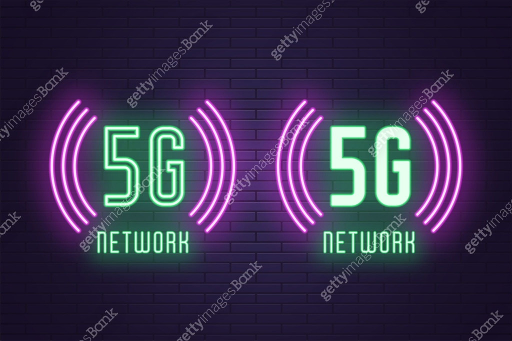 Neon Network Sign Neon composition set of 5G network technology 이미지 (1141137300) 일러스트, 무료 ...