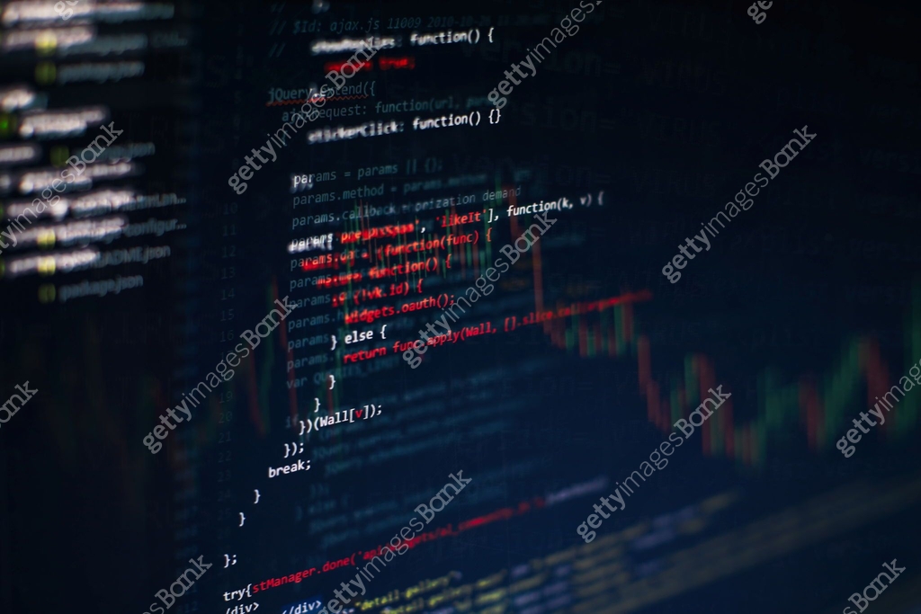Web programming functions on laptop on laptop. IT business. Python code ...