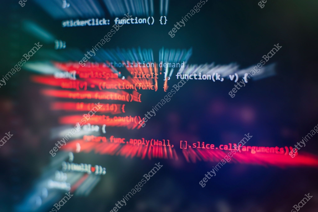 Web programming functions on laptop on laptop. IT business. Python code ...