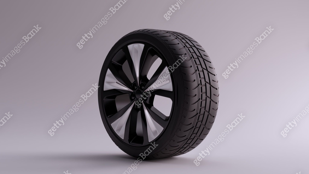 Open Wheel Rim Black an White Alloy Rim Wheel with 5 Detailed Flared Spokes Open Wheel ...