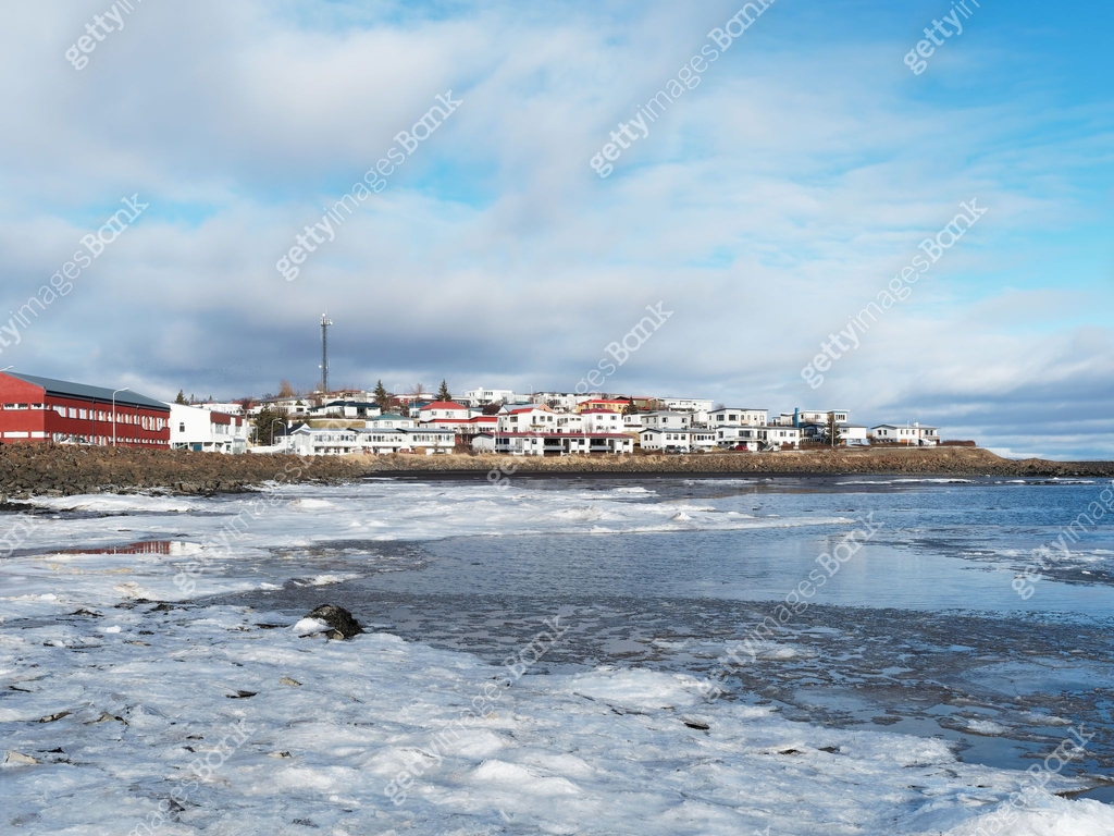 Borgarnes town, western Iceland in winter 이미지 (1141197801) - 게티이미지뱅크