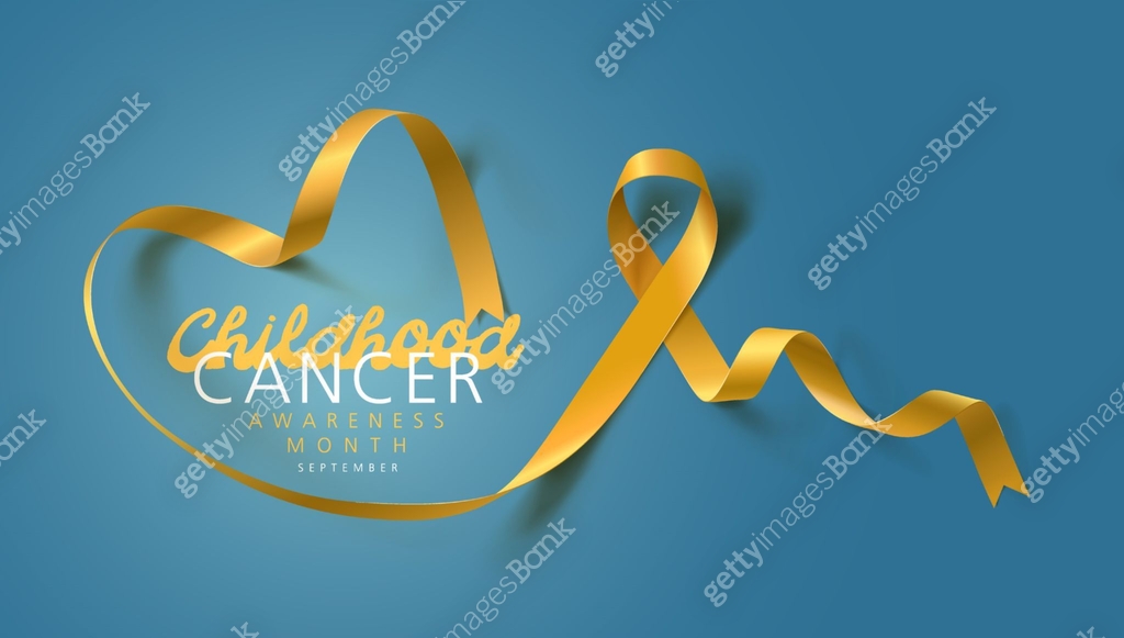 Childhood Cancer Awareness Calligraphy Poster Design. Realistic Gold ...