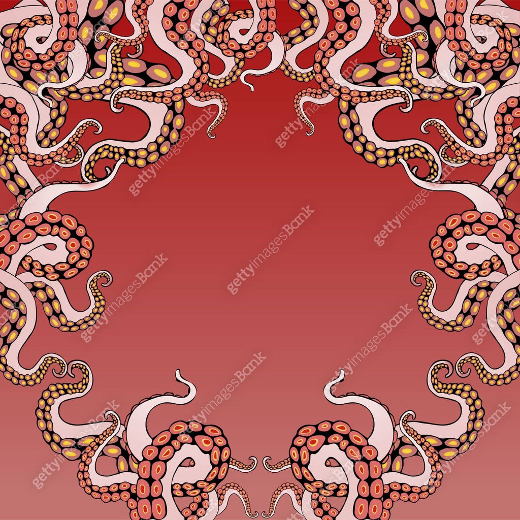 Octopus frame design, creative ocean doodle 이미지 (1156373391) 일러스트, 무료 ...
