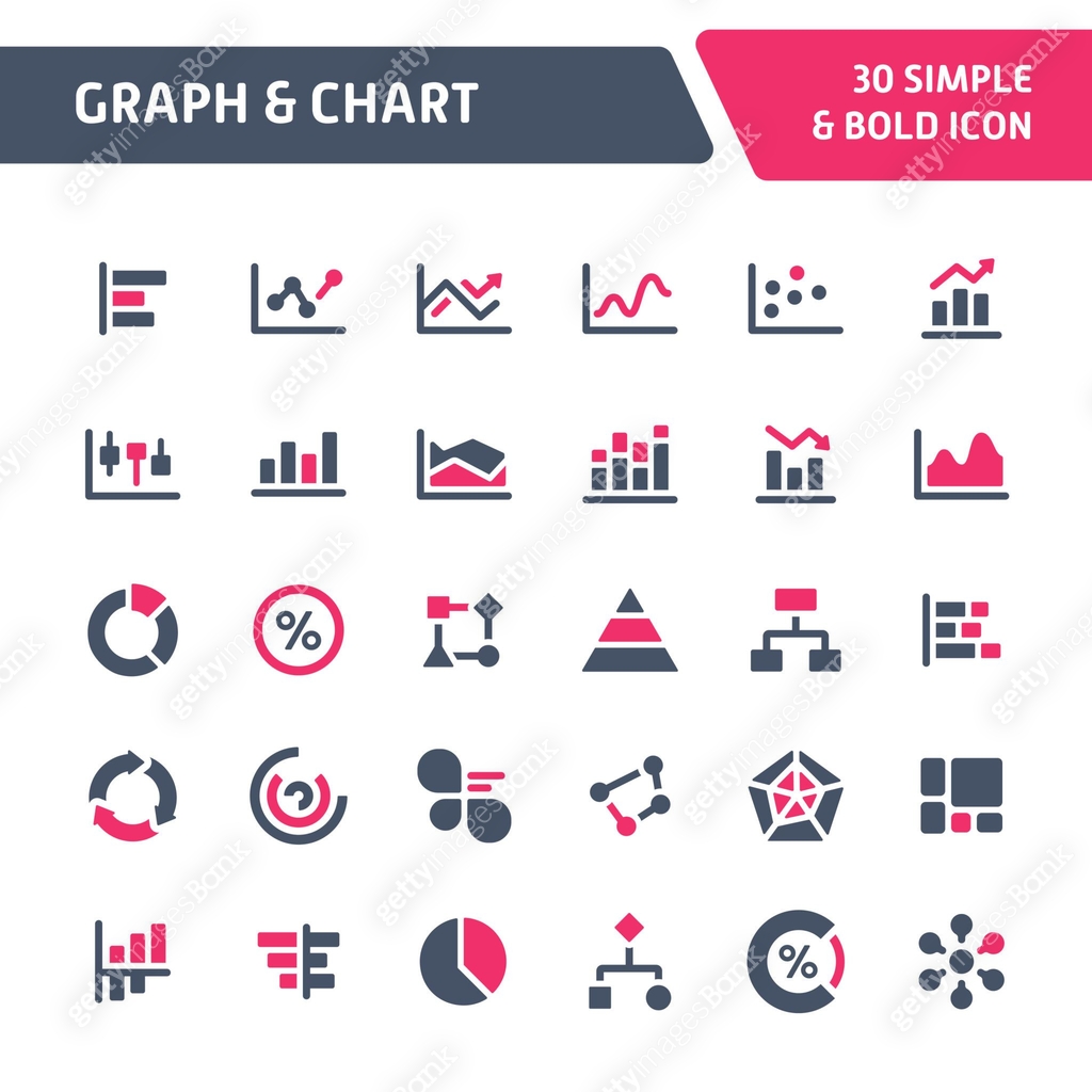 Graph & Chart Vector Icon Set. 이미지 (1157180501) 일러스트, 무료 일러스트, 아이콘, 무료 ...