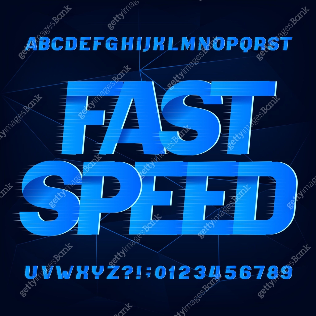 Speed Bank Lettering Fast Speed alphabet font. Speed effect type letters and numbers on ...