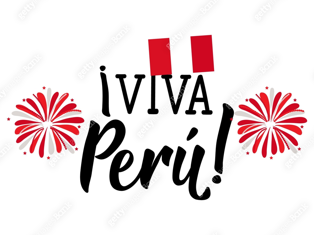Viva Peru. traditional Peru greetings, lettering vector illustration ...
