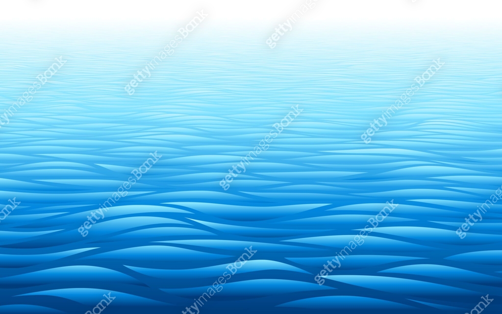 Blue water waves perspective landscape. Vector horizontal wave pattern ...