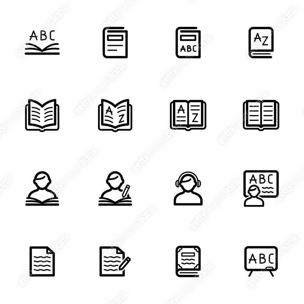 Language Study, Linguistics Icons - Set 1 이미지 (1162067522) - 게티이미지뱅크