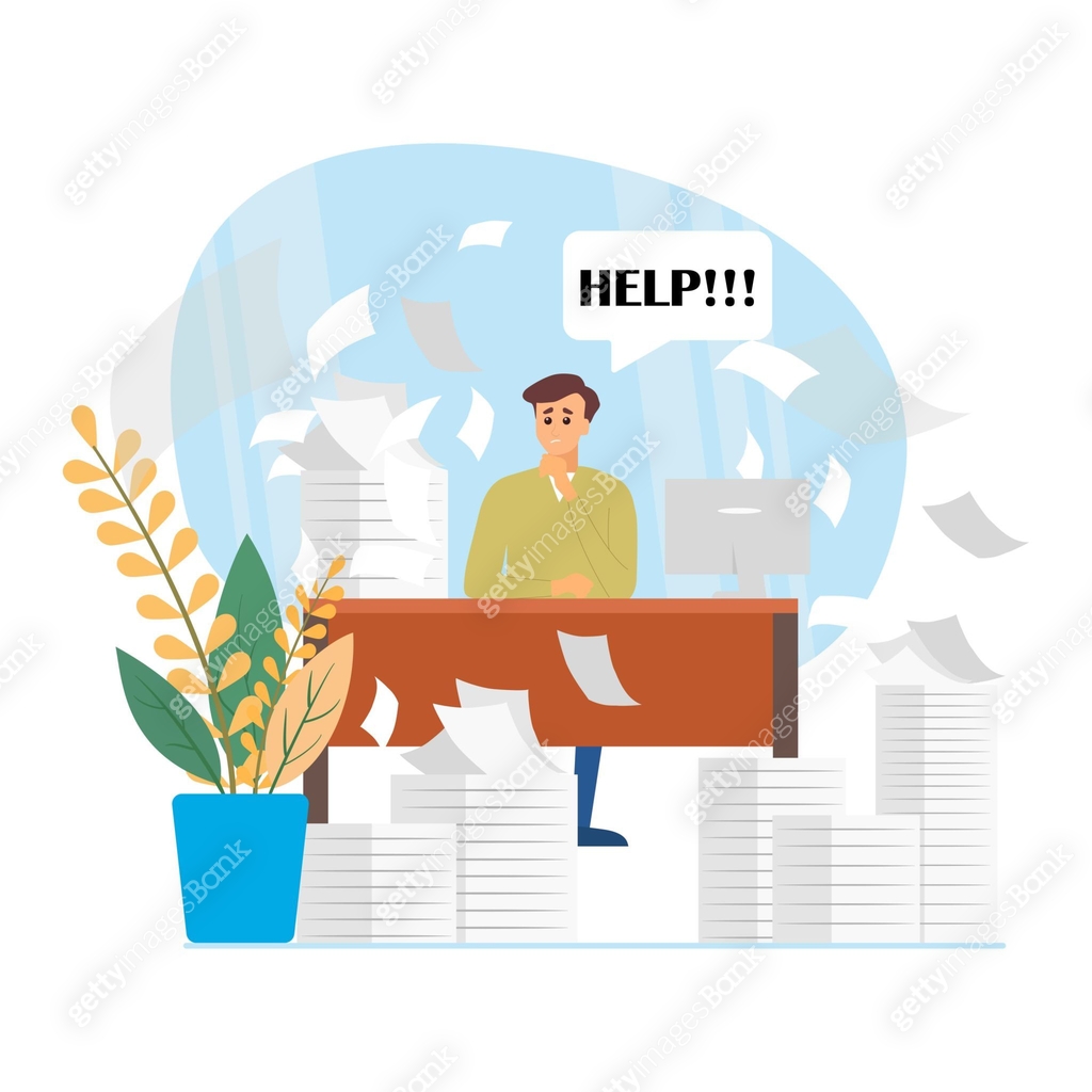 Vector Busy Rhythm Life Cartoon Flat. Man Asks for Help Unloading Work ...