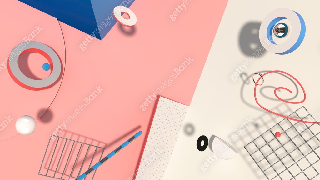 Abstract trendy composition with strange objects, high resolution 3D ...