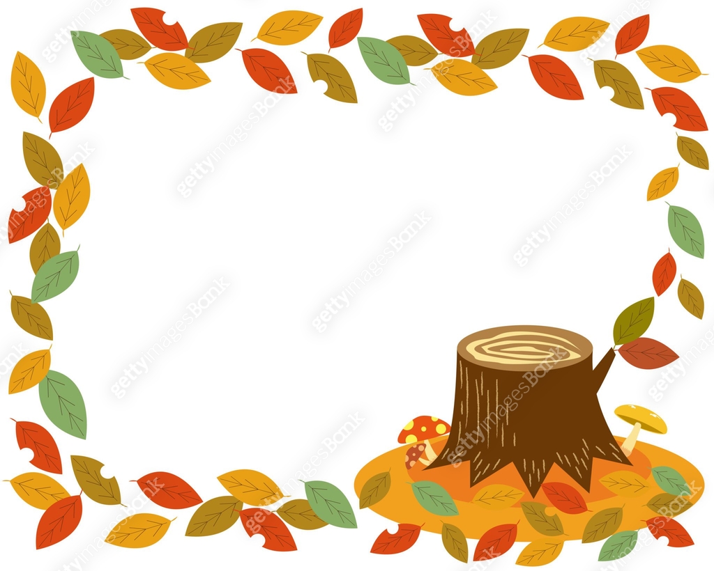 Tree Stump Writing Frame Tree stump vector illustration.Autumn frame.leaves.mushroom. 이미지 ...