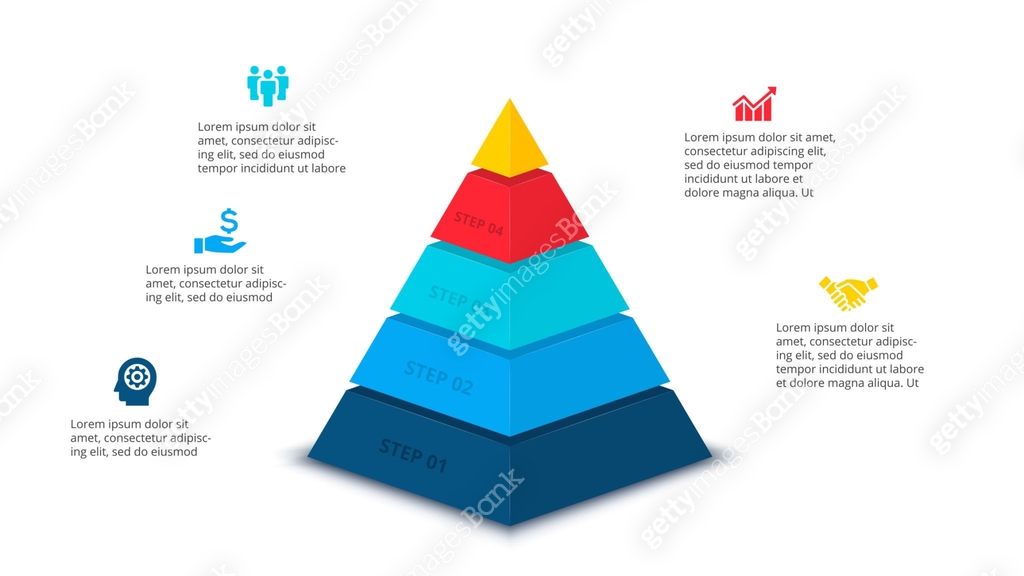 Vector abstract pyramid for infographic with 5 step or options ...