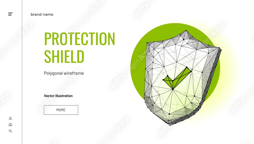 Shield. Polygonal wireframe composition.. Concept of Cyber security and ...