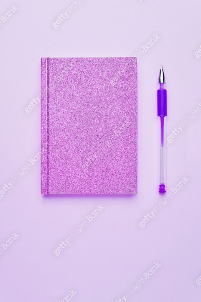 Pink notepad with pen on pastel pink backdrop on neon light. Back to ...