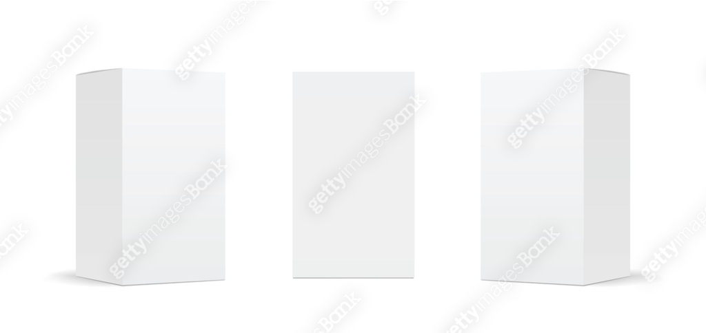 Blank cardboard package boxes mockup. Box set. Three templates, layout ...