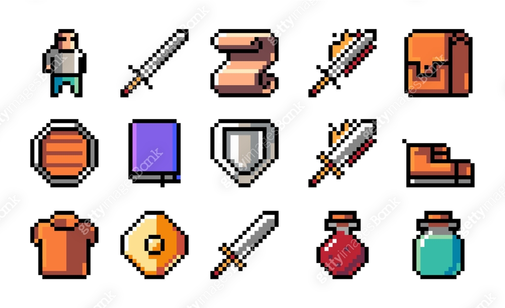 Pixel object art. 이미지 (1179000397) 일러스트, 무료 일러스트, 아이콘, 무료 아이콘 - 게티이미지뱅크