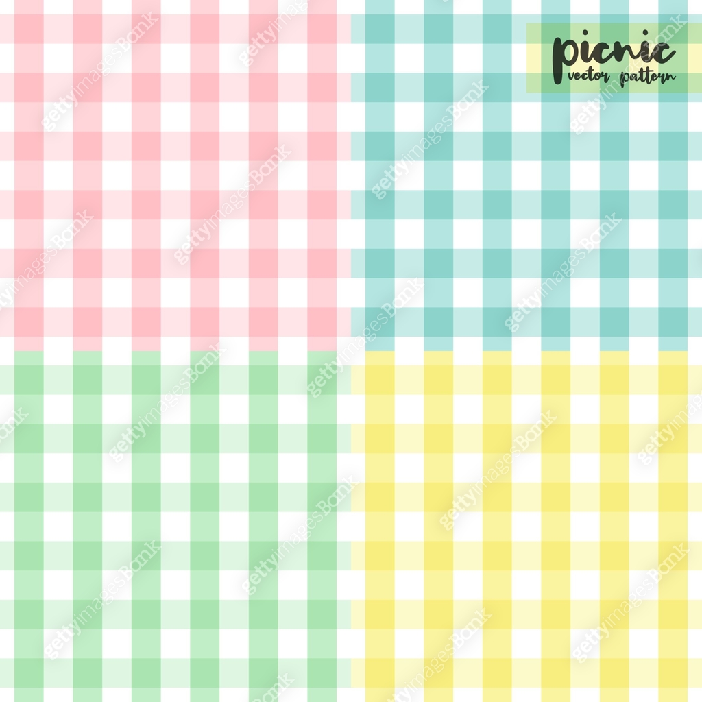 Pinnic Pattern Picnic tablecloth seamless pattern. Gingham pattern set. Geometric ...