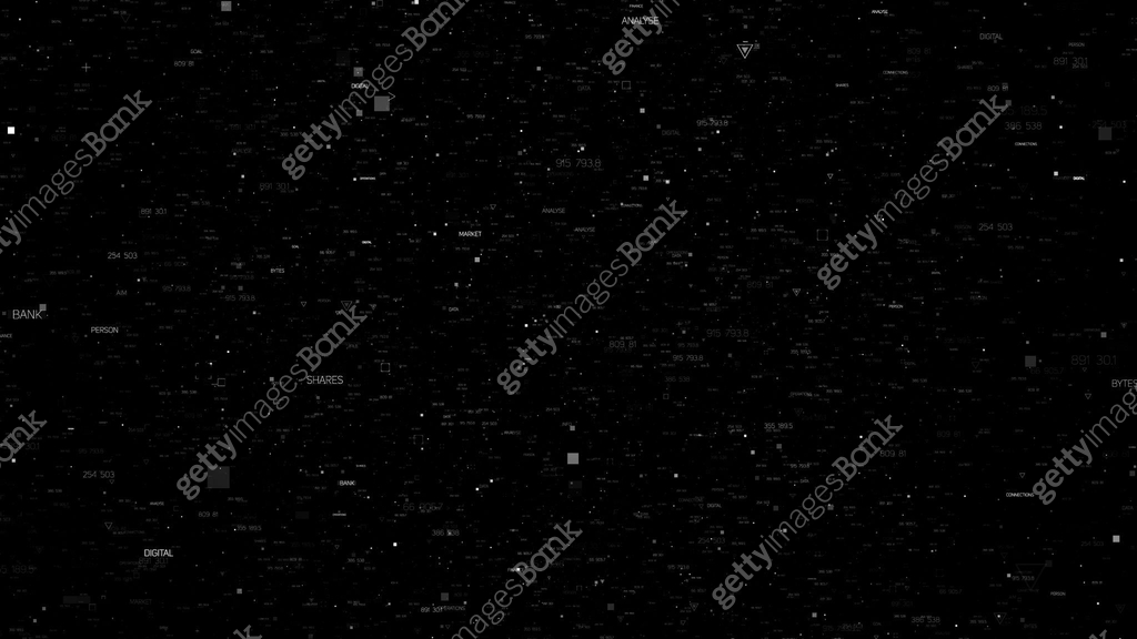 3d abstract background with random particles. Dark technology or ...