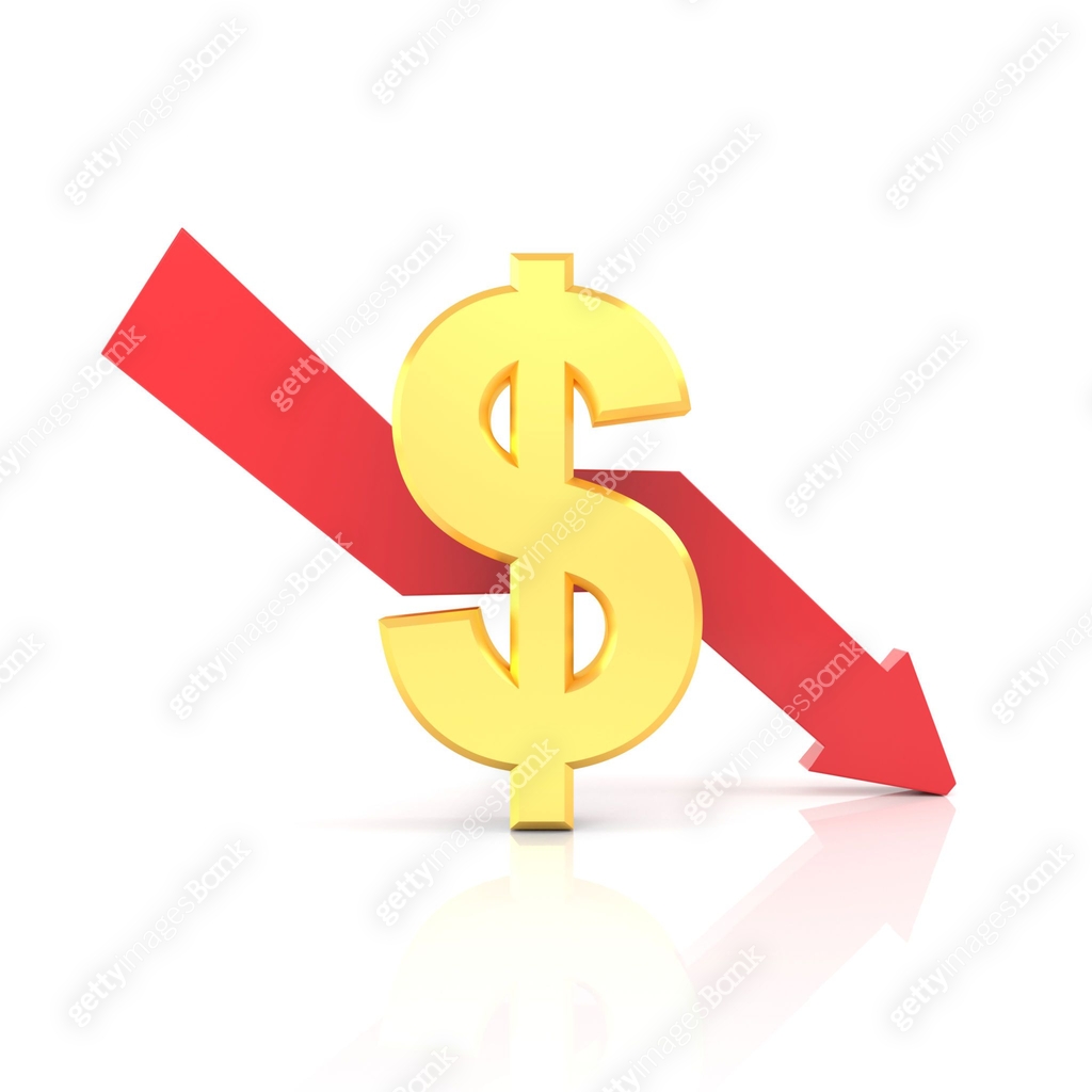 Decrease of dollar rate. 3D rendering. 이미지 (1181767686) 일러스트, 무료 일러스트 ...