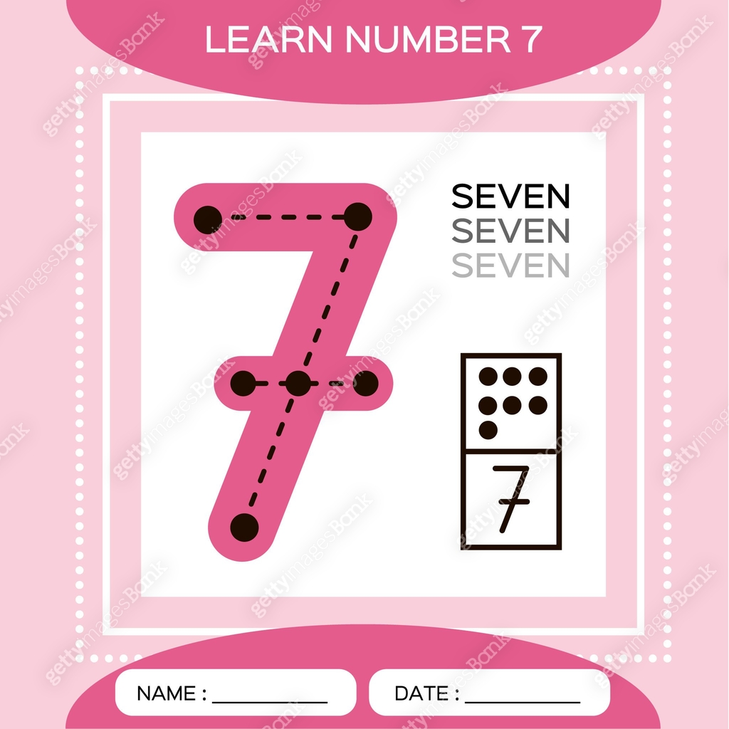 Learn numbers 7. Seven . Children educational game. Kids learning ...