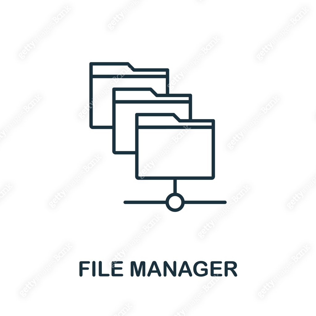 File Manager icon. Thin outline style design from web hosting icons ...