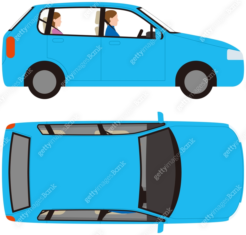 Vehicle.Compact passenger car front and rear.Vector material 이미지 ...