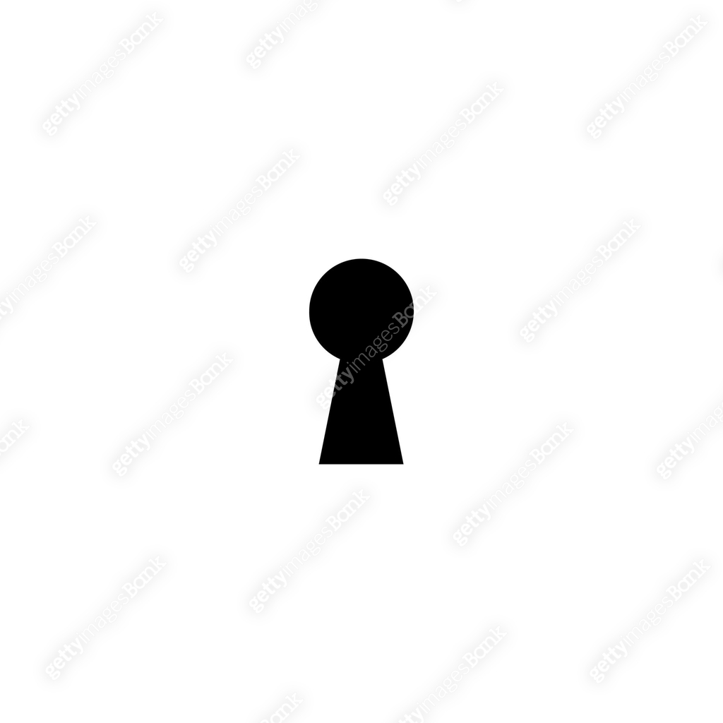 black hey hole icon. Padlock, lock symbol isolated on white. Flat ...