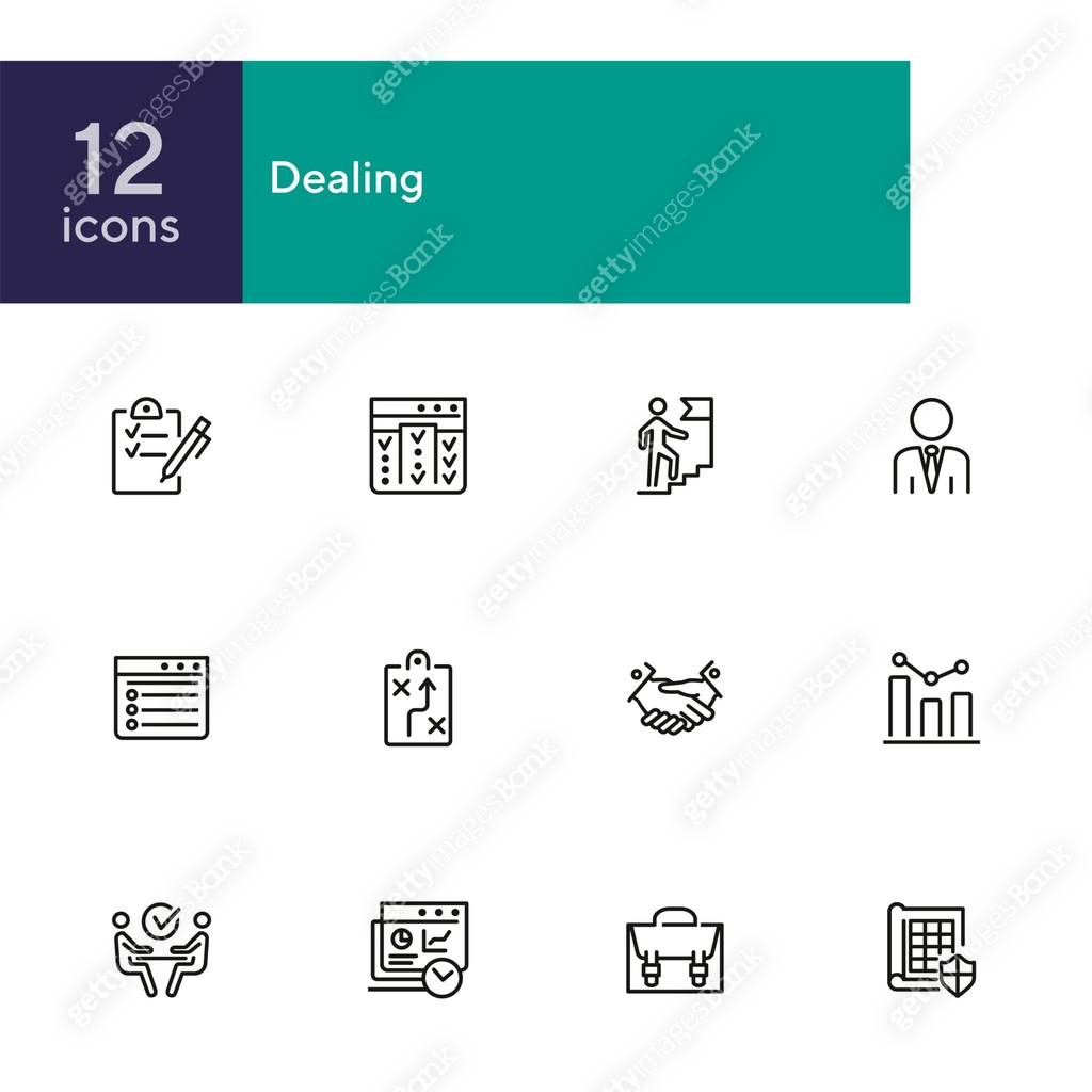 Dealing line icon set 이미지 (1190334845) 일러스트, 무료 일러스트, 아이콘, 무료 아이콘 - 게티이미지뱅크