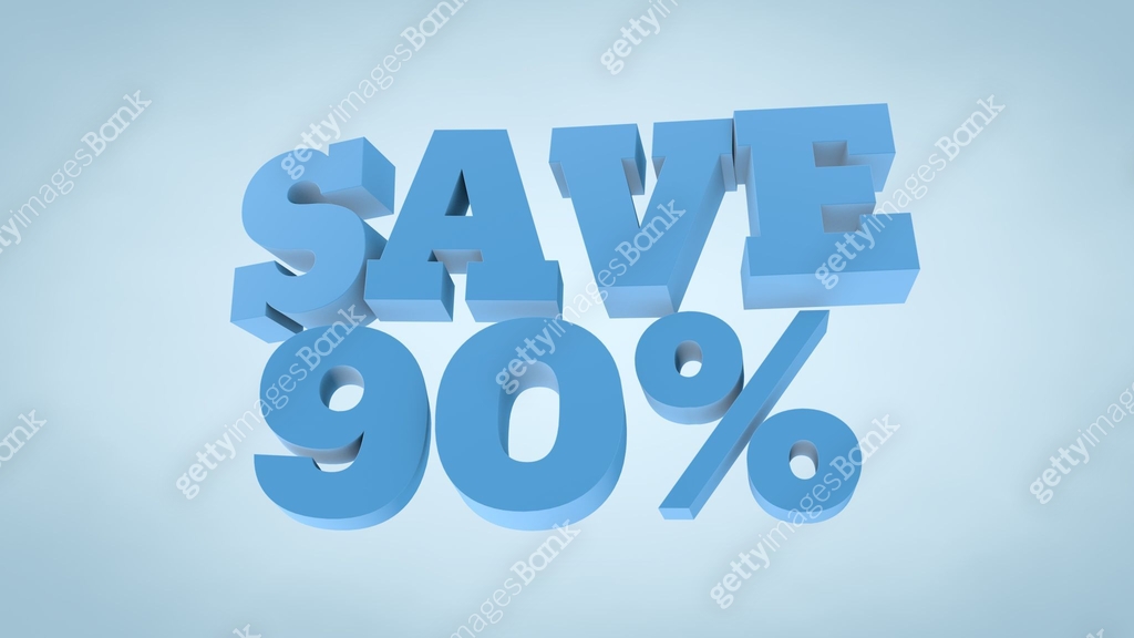 Save 90% Discount, Ninety Percent - 3D Text Illustration 이미지 ...