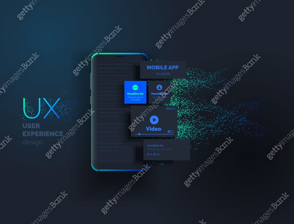 Mobile apps. Creation of a mobile application. Web page created from ...
